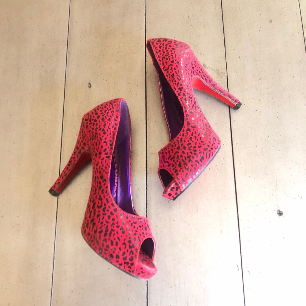 Gorgeous Red Cheetah with Red Bottom High Heels